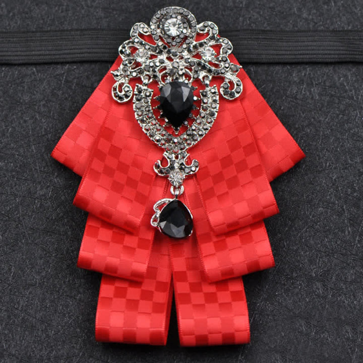 Conjunto de 3 pajaritas con diamantes de imitación negros a cuadros