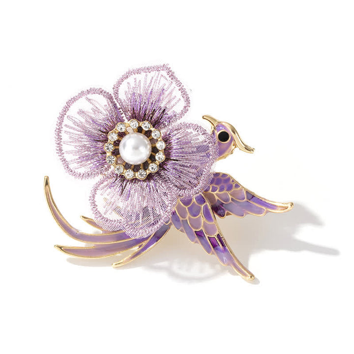 Broche de ave fénix bordada para mujer