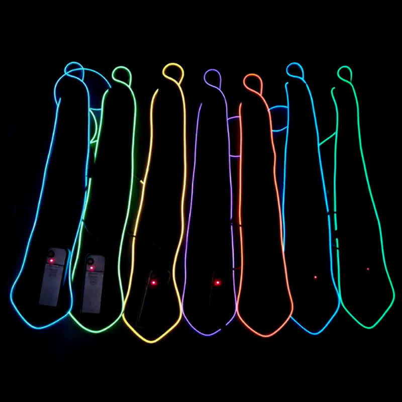 Divertida corbata luminosa de colores con luces LED de neón