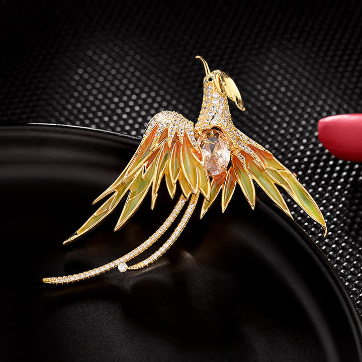 Broche vintage de ave fénix para mujer
