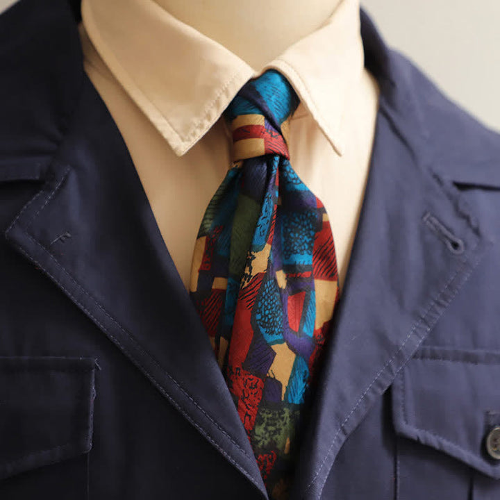 Corbata de hombre con pintura abstracta clásica