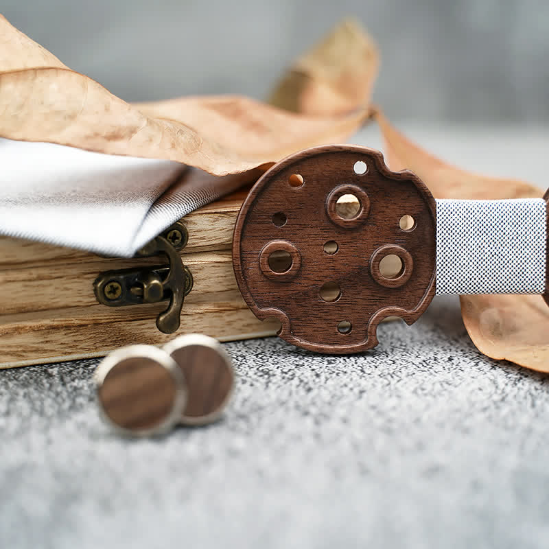 Juego de 3 pajaritas de madera con forma de círculo hueco para hombre