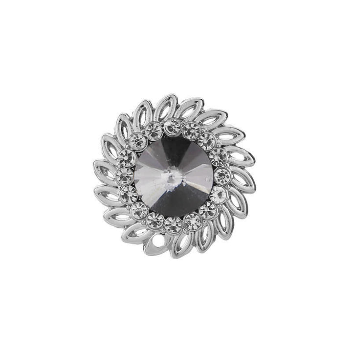 Broche de cristal con flor real para hombre.