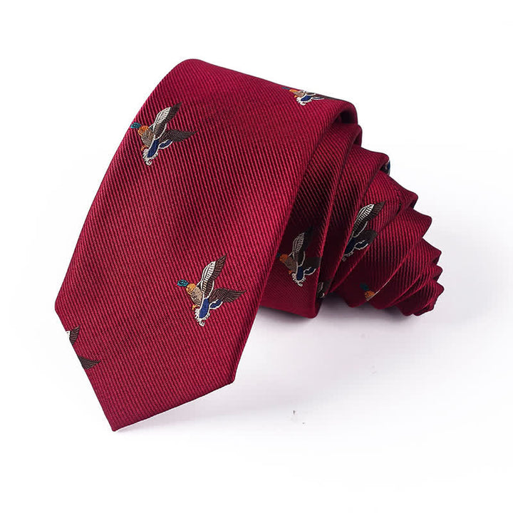 Corbata para hombre con diseño de animales, conejos, faisanes y pájaros