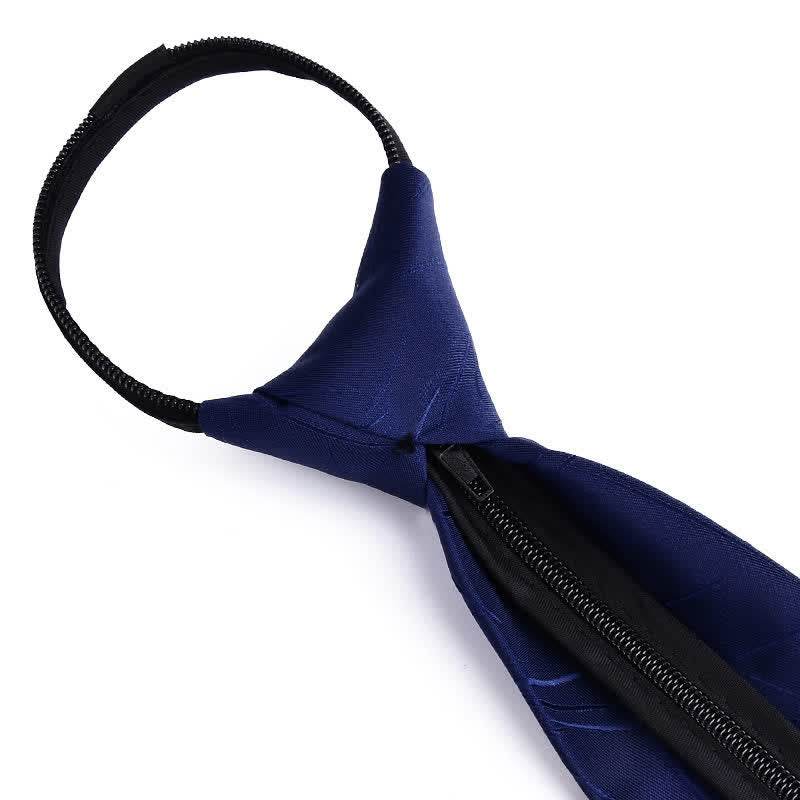 Corbata de negocios con cremallera y rayas a cuadros para hombre