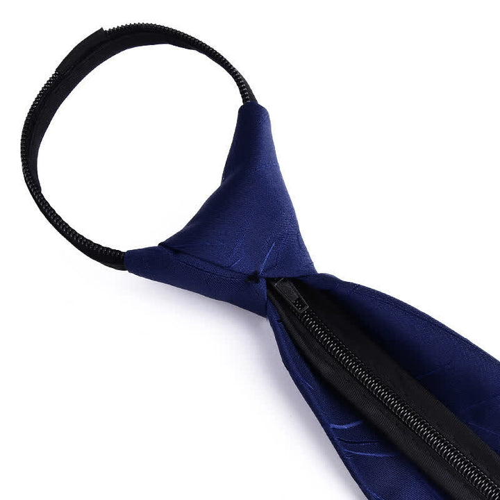 Corbata de negocios con cremallera y rayas a cuadros para hombre
