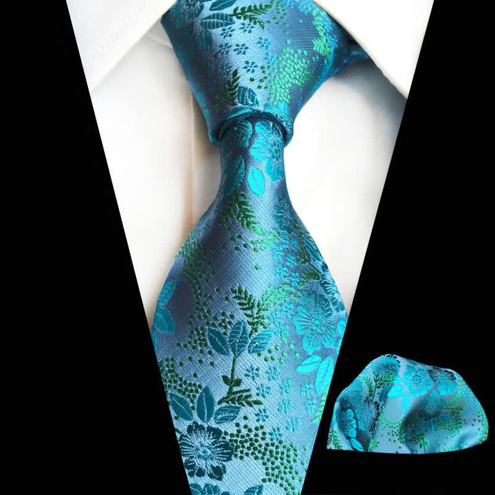 Conjunto de 2 corbatas florales con flores de ciruelo para hombre