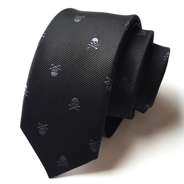 Corbata de hombre con huesos cruzados y esqueleto de Halloween 