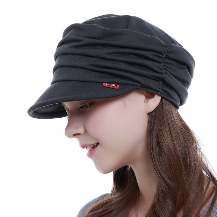 Gorra de béisbol plisada con ala suave para mujer