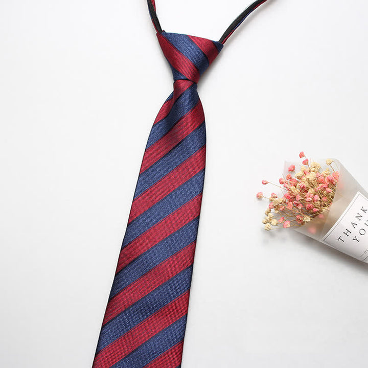Corbata de rayas con cremallera británica para hombre
