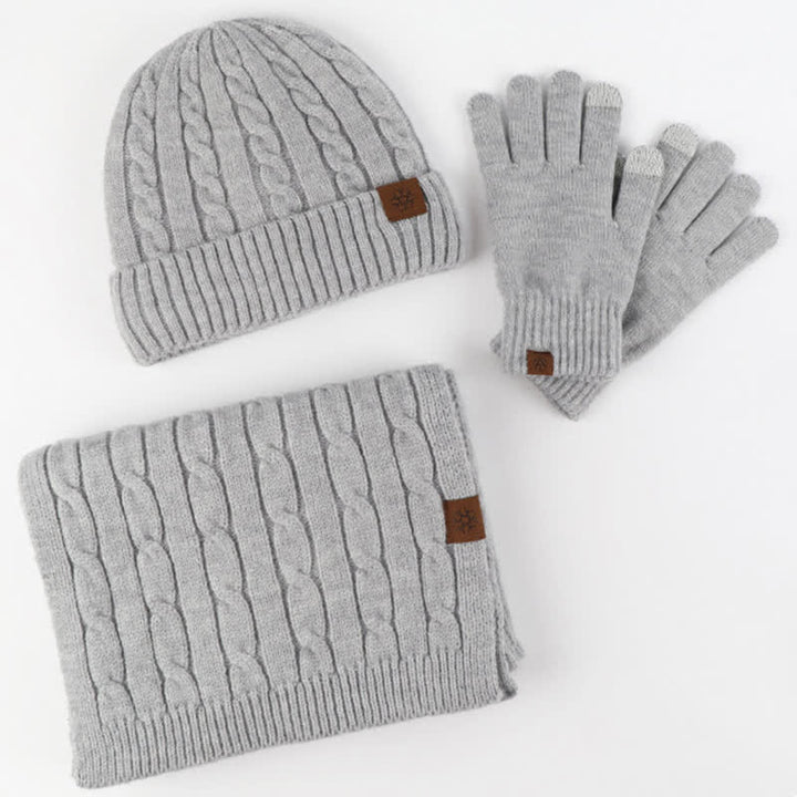 Conjunto de 3 guantes y bufanda unisex cálidos