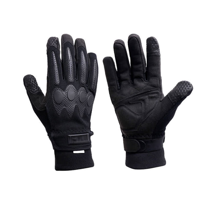 Guantes tácticos negros de dedos completos para actividades al aire libre y montañismo