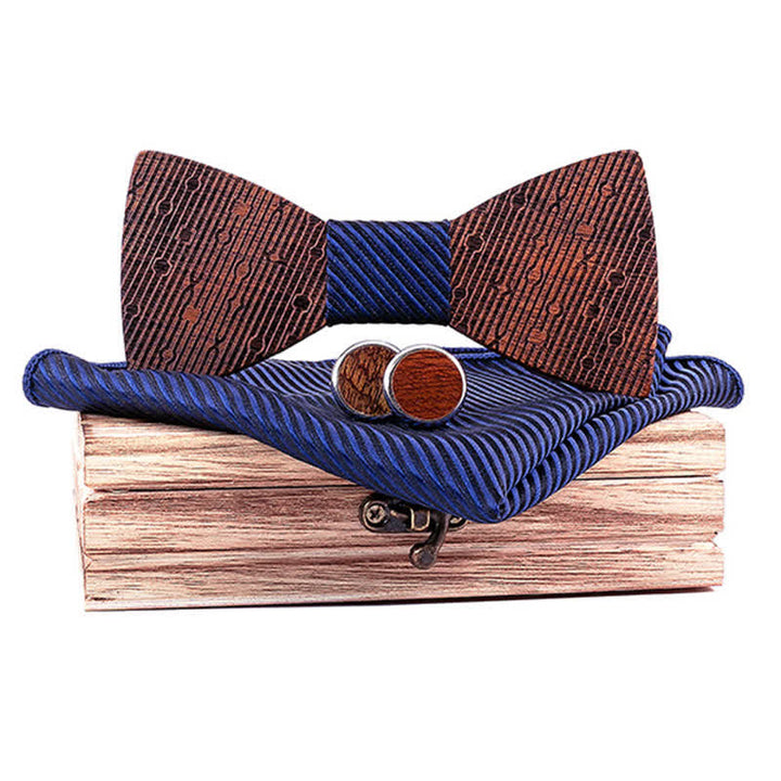 Juego de 3 pajaritas de madera con forma de hojas huecas para hombre.