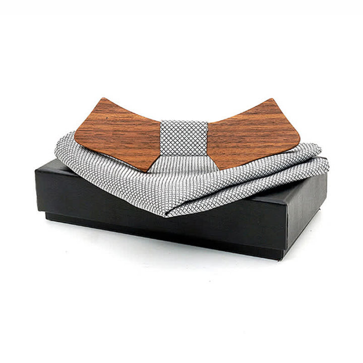 Juego de 2 pajaritas de madera con forma de collar para hombre