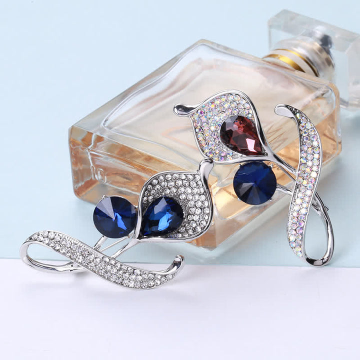 Broche floral azul brillante para mujer