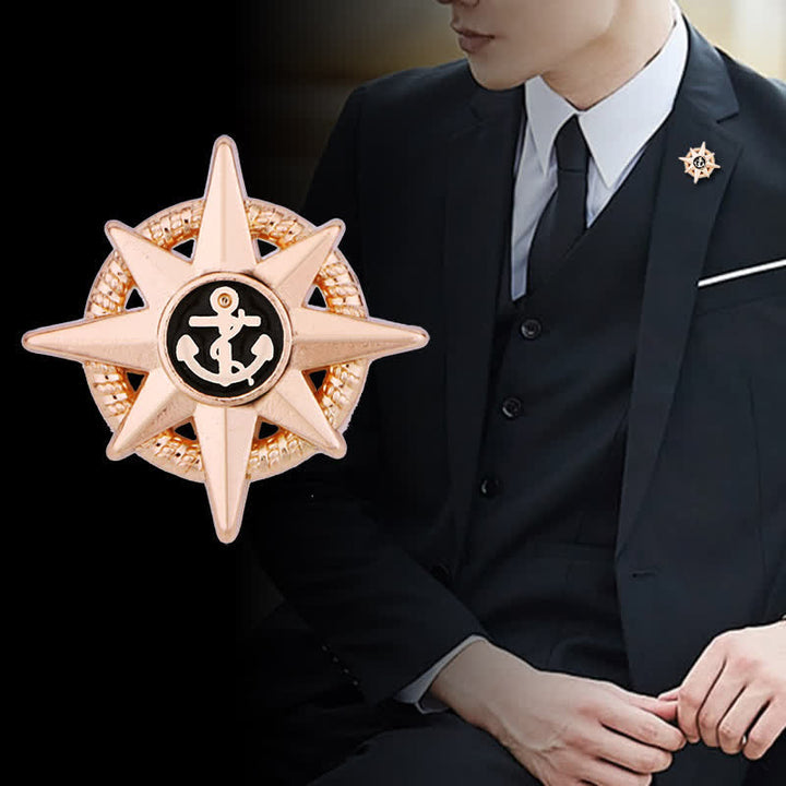 Broche de ancla de barco estelar para hombre