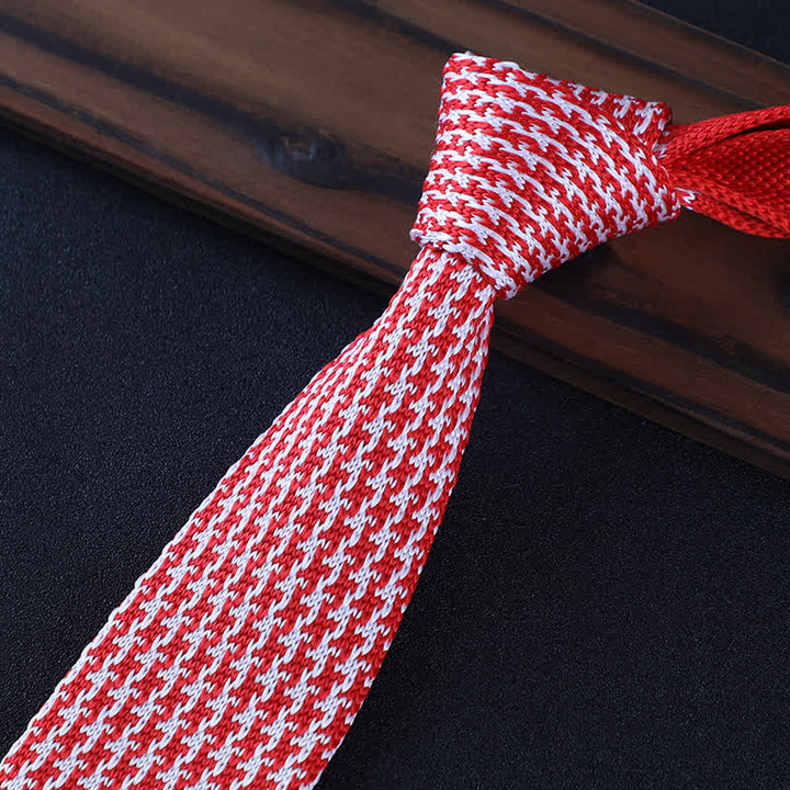 Corbata de punto con cuadros escoceses y pata de gallo para hombre