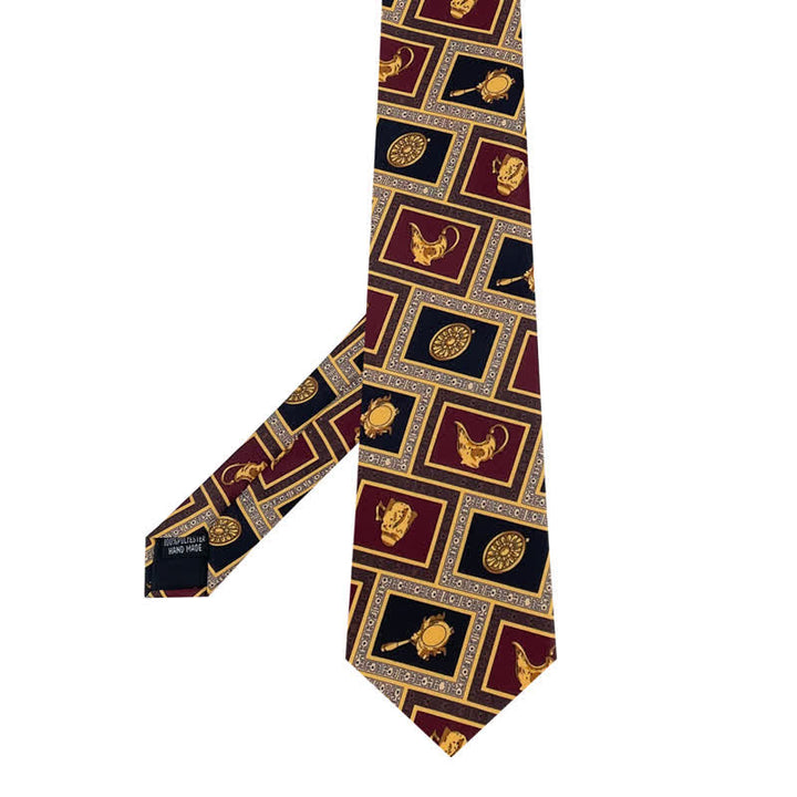 Corbata con estampado geométrico abstracto místico para hombre