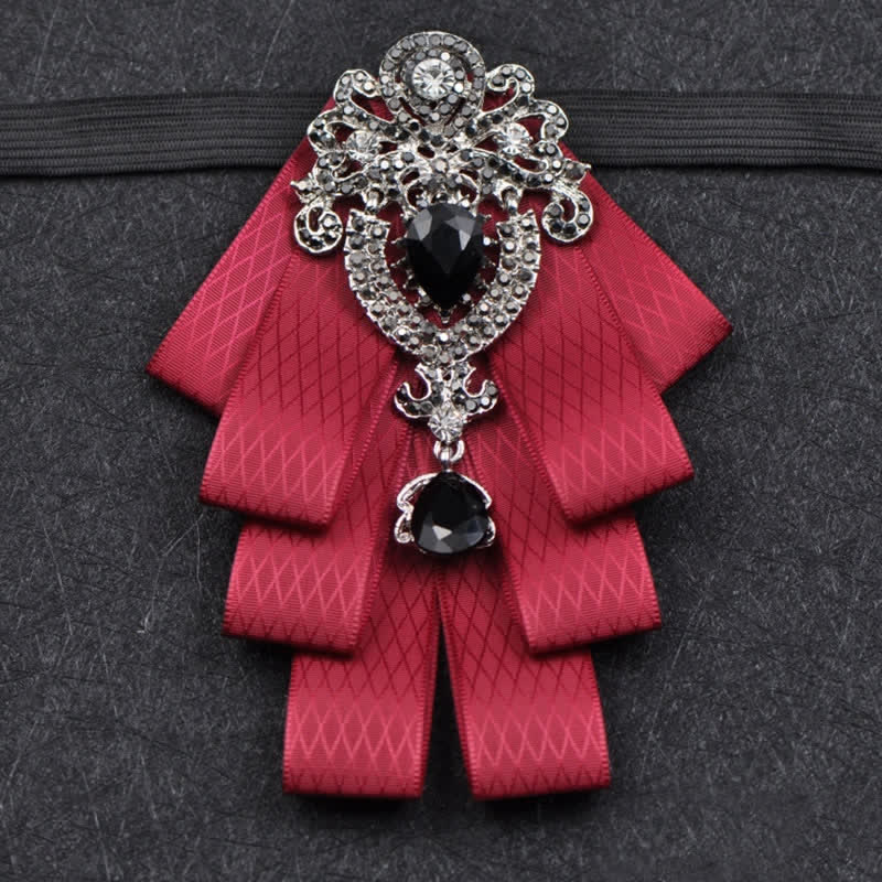 Conjunto de 3 pajaritas con diamantes de imitación negros a cuadros