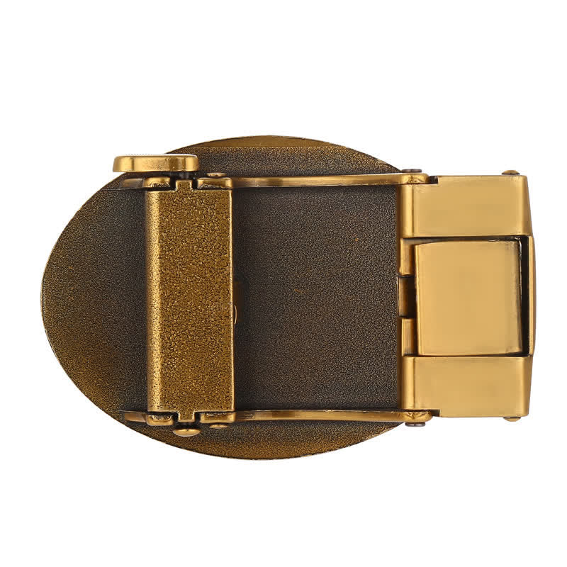 Cinturón de cuero con hebilla automática y diseño de serpiente para hombre