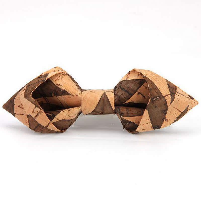 Pajarita de madera con corcho en punta creativa para hombre