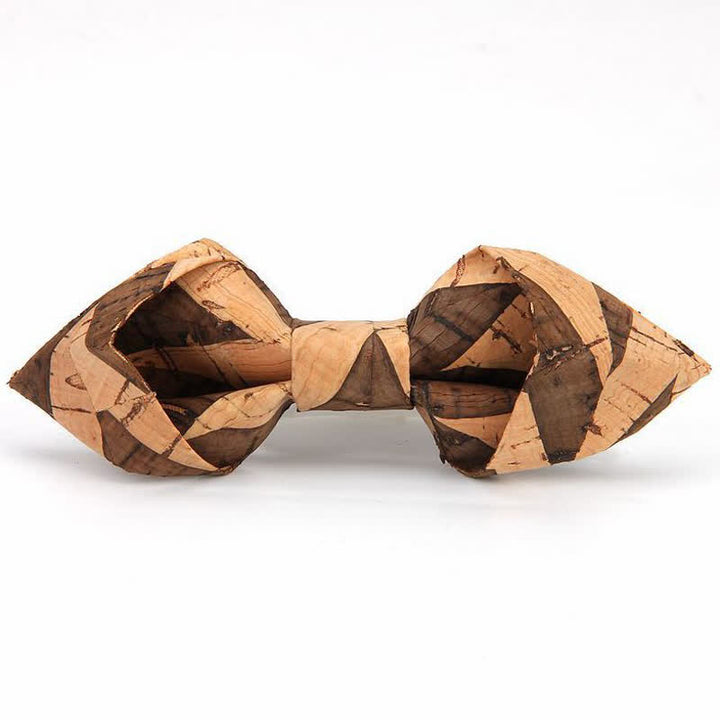 Pajarita de madera con corcho en punta creativa para hombre