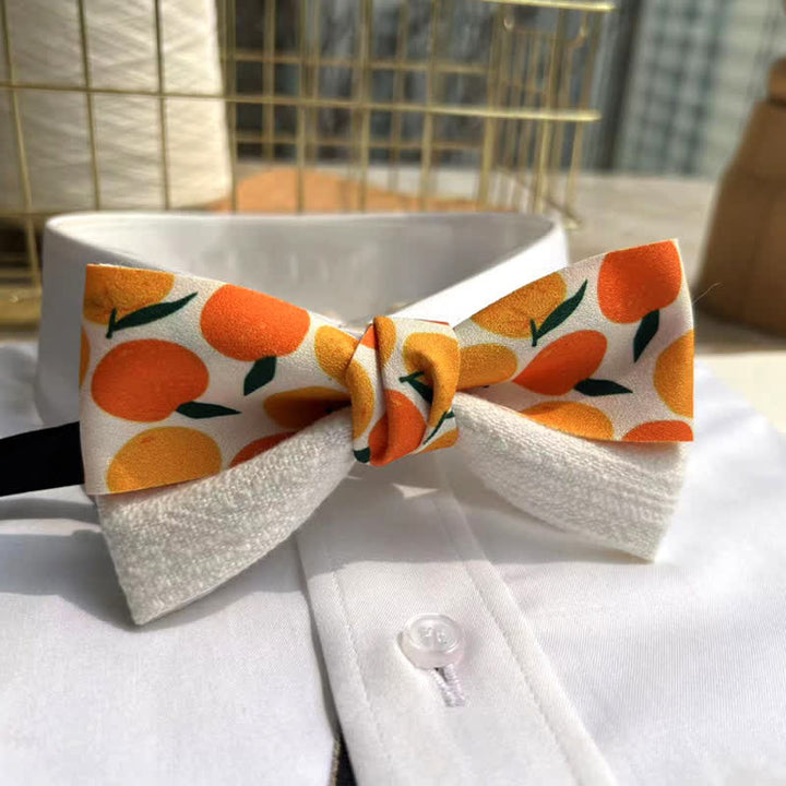 Pajarita con frutas tropicales de color naranja para hombre