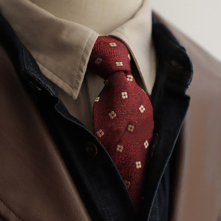 Corbata con cremallera bordada con motivo de jardín para hombre