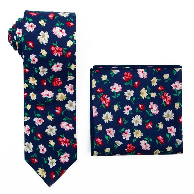 Conjunto de 2 corbatas florales estilo bohemio para hombre