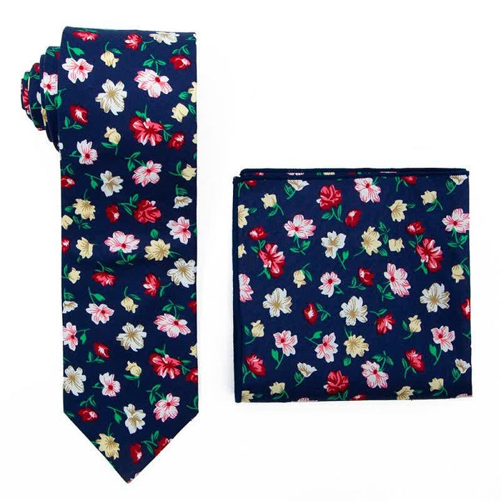 Conjunto de 2 corbatas florales estilo bohemio para hombre
