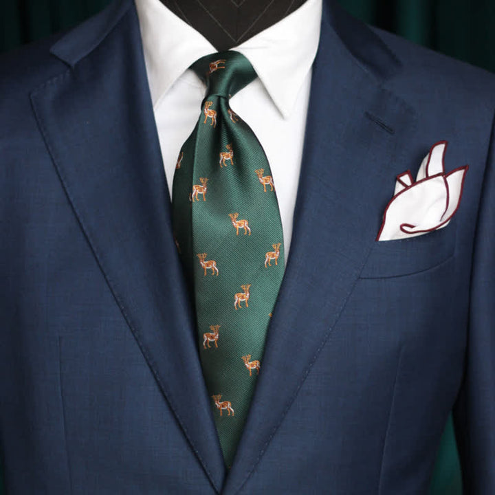 Corbata de rayas con motivos animales repetidos para hombre