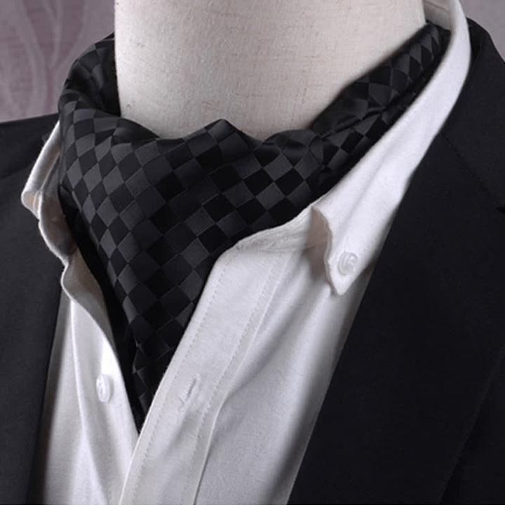 Corbata con textura elegante de cuadros negros