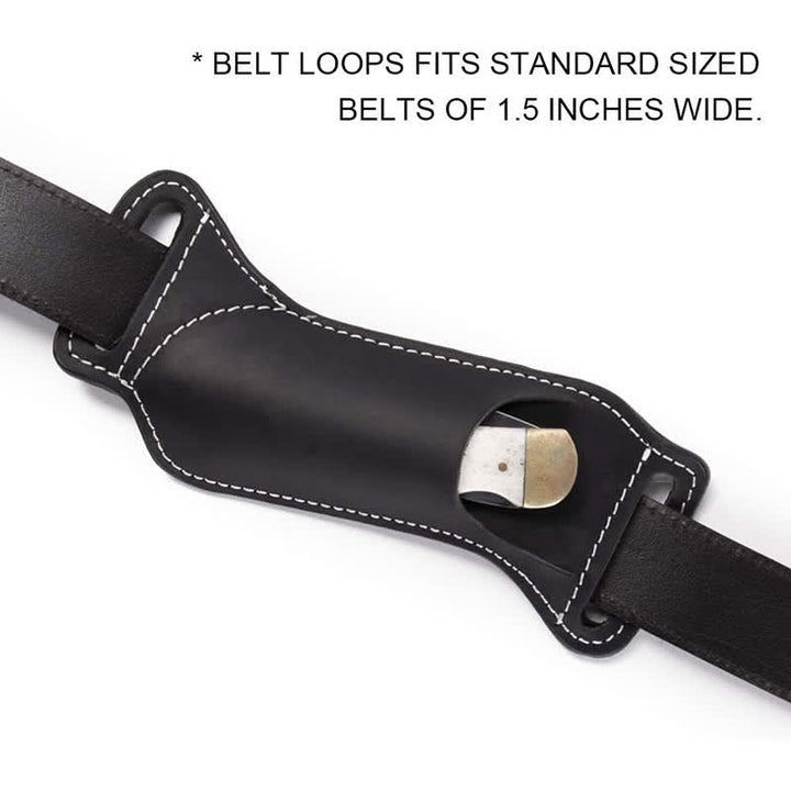Funda de cuero para cinturón con funda para cuchillos plegable Curve
