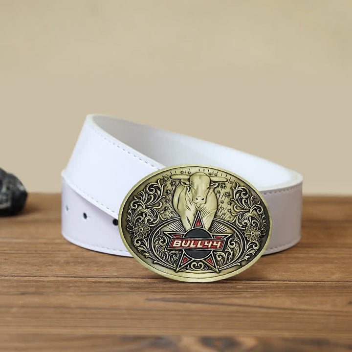 Cinturón de cuero con hebilla para hombre, con portacervezas creativo, hecho a mano, con forma de toro furioso