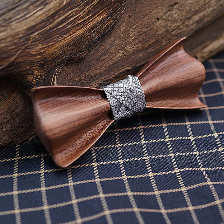 Juego de 2 pajaritas de madera con relieve 3D para hombre