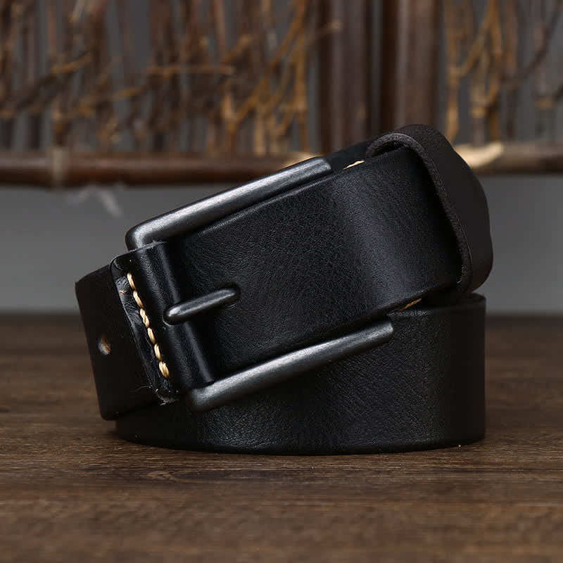 Cinturón de cuero vaquero brillante retro con estilo para hombre