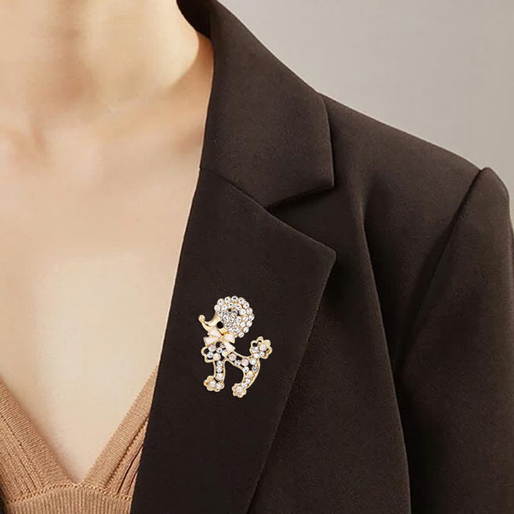 Broche de caniche con lazo para mujer