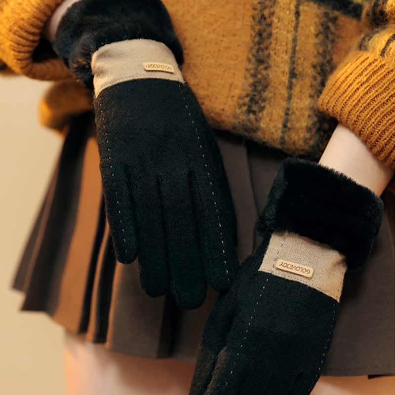 Guantes de felpa suaves y acogedores para pantalla táctil para mujer.