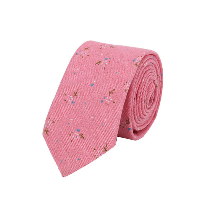 Corbata fina elegante con diseño floral para hombre