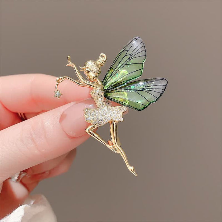 Broche de hada elfa con alas de ángel para mujer