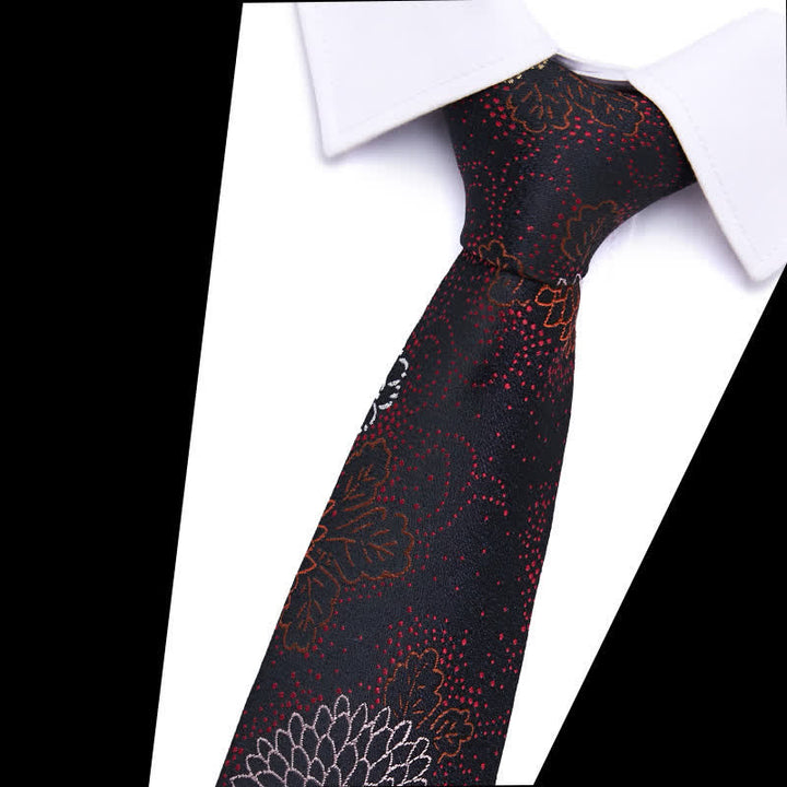 Corbata floral con hojas botánicas para hombre