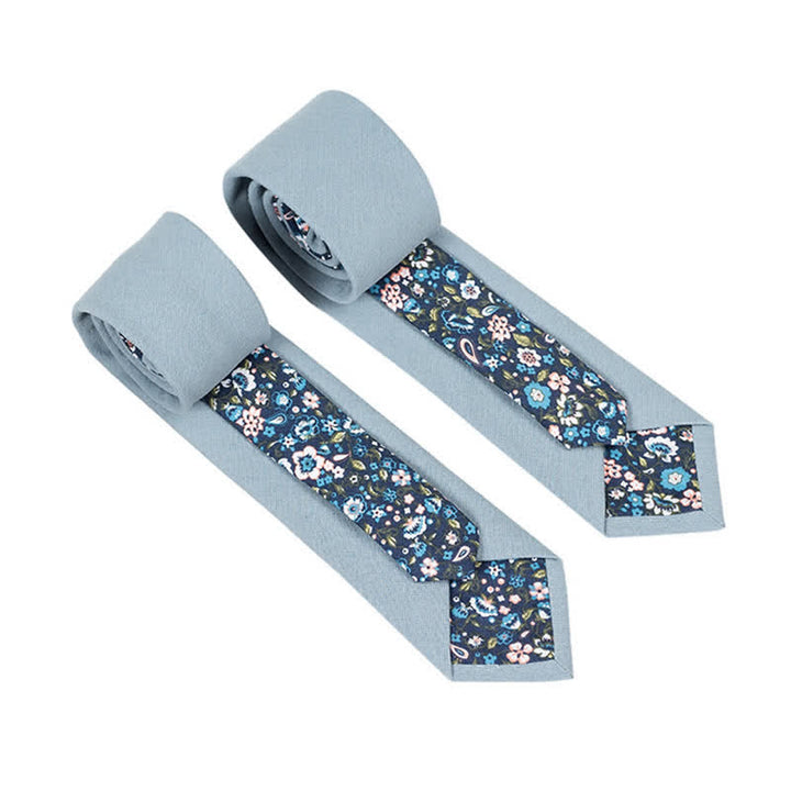 Corbata de hombre con diseño de patchwork floral y cuadros escoceses
