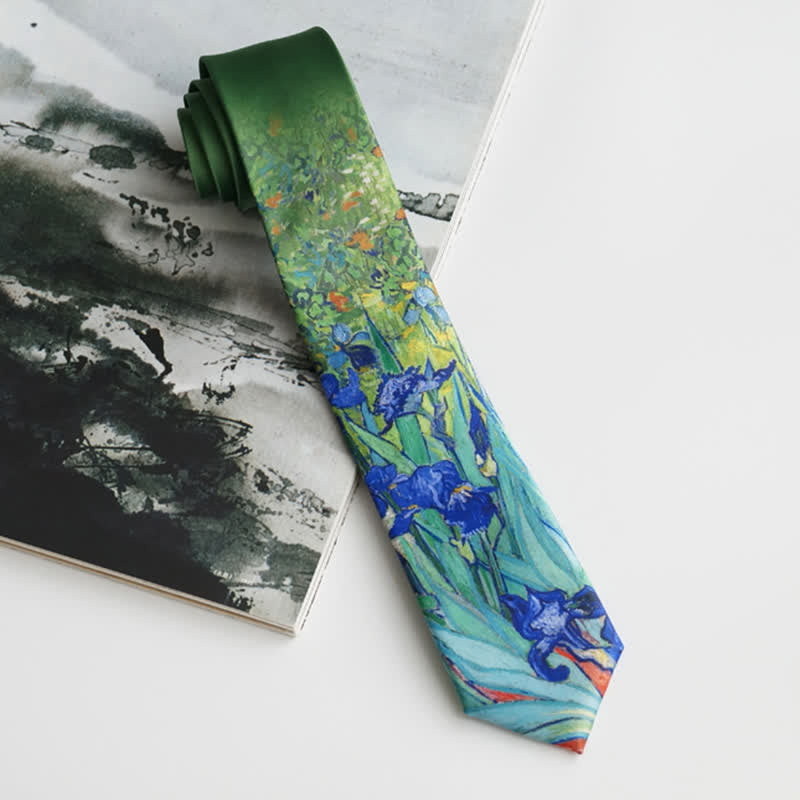 Corbata de hombre con estampado creativo de iris y aceite
