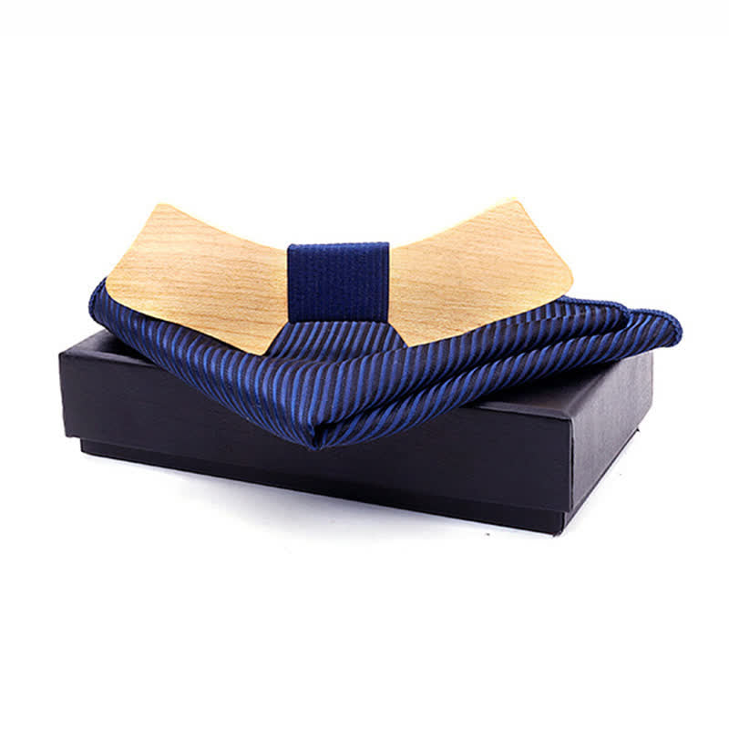 Juego de 2 pajaritas de madera con forma de collar para hombre