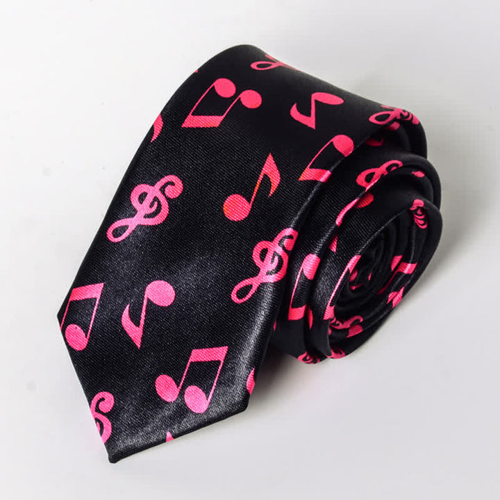 Corbata con notas musicales de piano y personalidad para hombre