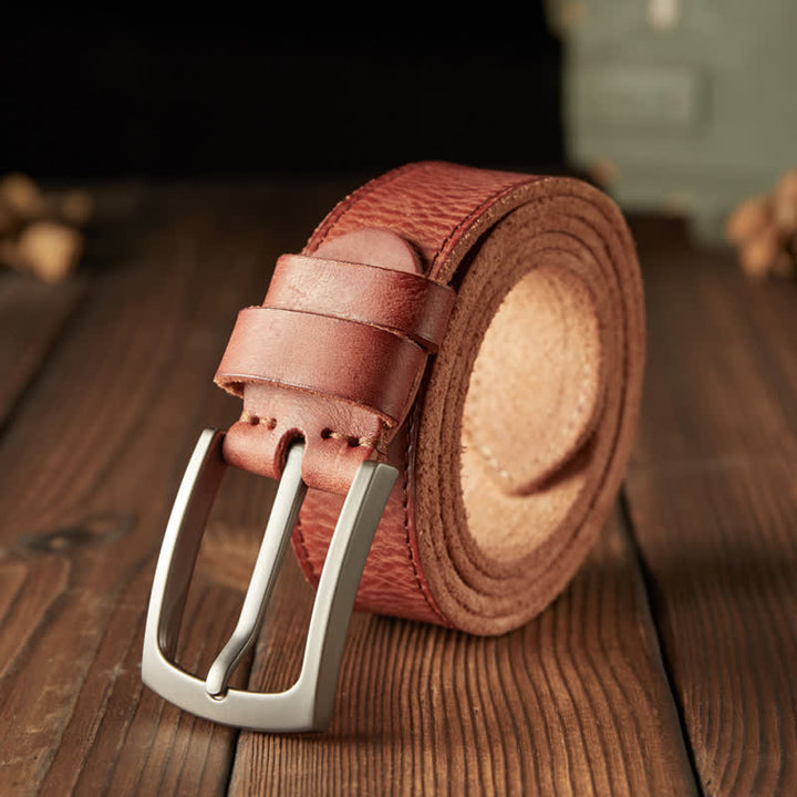 Cinturón clásico de cuero vaquero texturizado para hombre