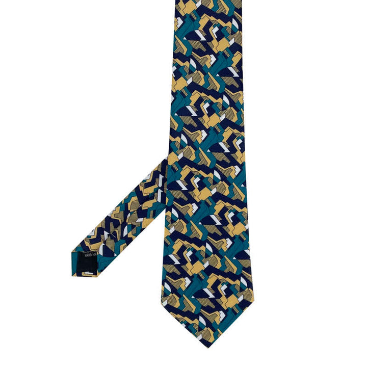 Corbata con estampado geométrico abstracto místico para hombre