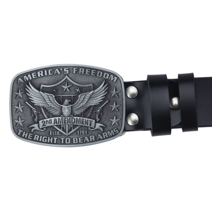 Cinturón de cuero retro con águila americana y libertad para hombre