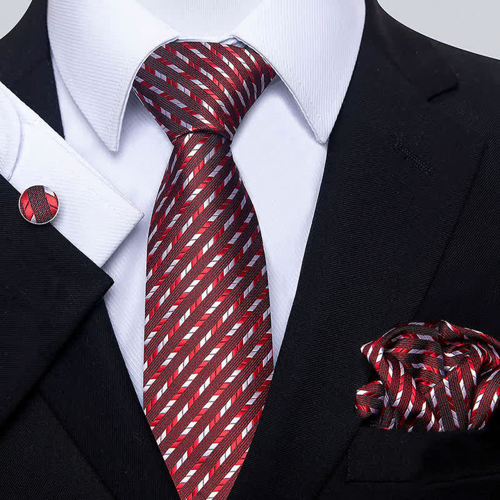Conjunto de 3 corbatas de rayas con diseño geométrico para hombre