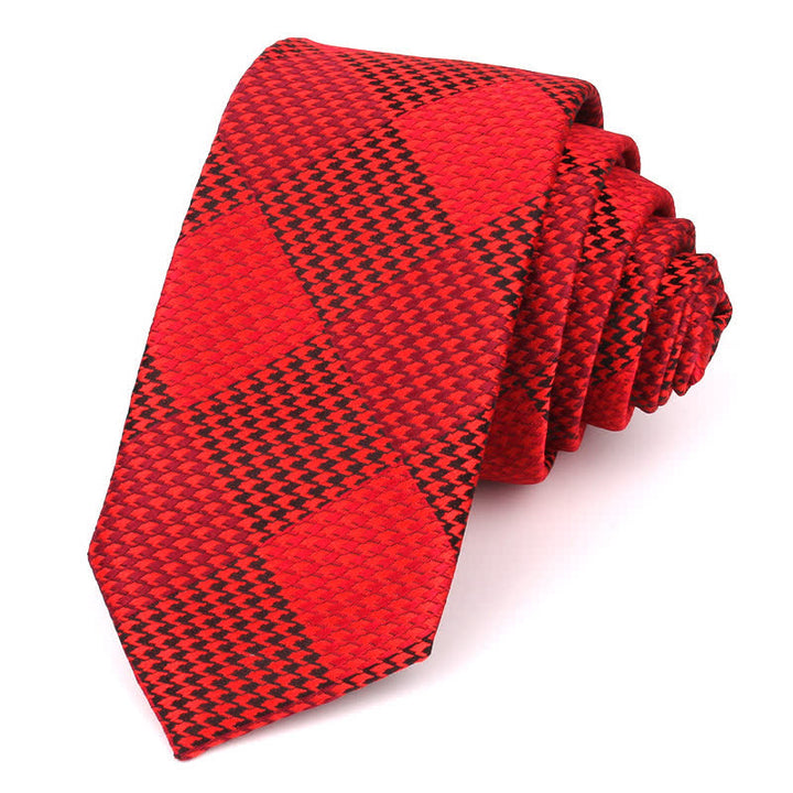 Corbata de cuadros grandes con diseño de patchwork visual para hombre